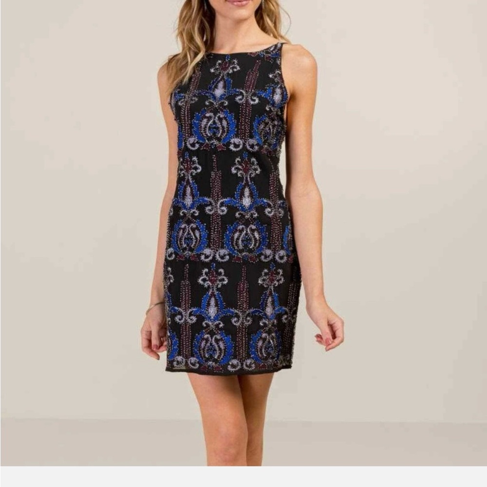 Francesca’s Black Beaded Dress – Size Large (NWT)